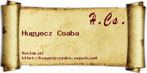 Hugyecz Csaba névjegykártya